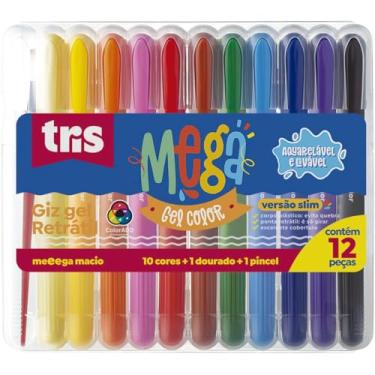 Imagem de Giz de Cera Jumbo, Summit, Tris Retrátil, Gel, 12 Cores