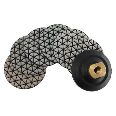 Imagem de BYYINGSUS 6 peças/conjunto de almofadas de polimento a seco de 7,6 cm premium afiadas flexíveis de diamante para disco de lixa de pedra de mármore de granito