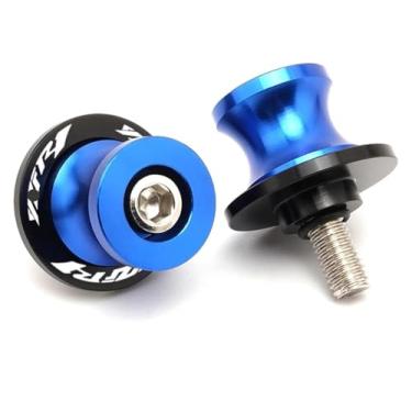 Imagem de BYYINGSUS Acessórios de motocicleta 6 mm CNC bobina de braço oscilante deslizante de parafuso compatível com Y&AMAHA YZF R1 R3 R6 YZFR1 YZFR3 YZFR6 1999-2024 (Yzfr1 azul)