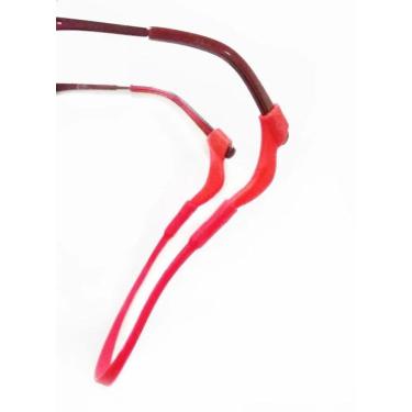Imagem de Cordão De Silicone Para Óculos Infantil Com Gancho Vermelho