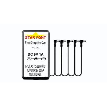 Imagem de Fonte DC 9V 1A Para 5 Pedais de Efeito - Multi Pedal Bivolt - Starfont