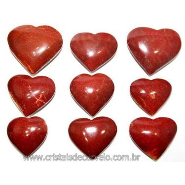 Imagem de 20 Corações de Pedra Quartzo Vermelho Natural de 4,7 a 6,5 cm para Ata