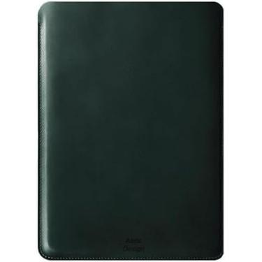 Imagem de Capa de couro genuíno para MacBook 14 Pro m1 m2 m3 m4 max (verde-escuro, MacBook 14 Pro)