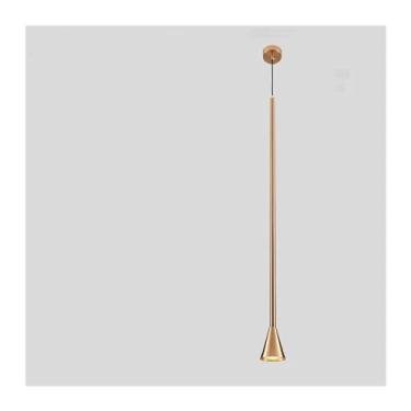 Imagem de Luminária pendente escandinava - Luminária pendente longa minimalista para decoração de sala de estar Luminária pendente de chifre de ferro Luz de cabeceira para quarto, lâmpadas de lustre