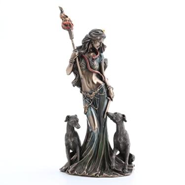 Imagem de Veronese Design Estatueta de Hecate, Deusa Grega da Magia com Seus Cães, Resina Fundida a Frio, Bronze, 34 cm de Altura