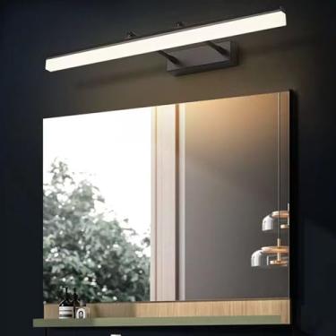 Imagem de Luminária de parede LED para espelho de banheiro, luminária criativa para vestiário, corredor, sala de estar, luminárias pretas para iluminação de parede do quarto, luzes de leitura 2700K/65