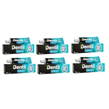 Imagem de Kit c/ 6 Creme Dental Power Mint Refrescante Sem Fluor Dentil 70g