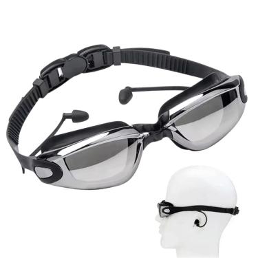 Imagem de Oculos Mergulho Nataçao Protetor Ouvido Auricular Lente Antiembaçamento Protetor Uv Recraçao Mar Piscina Esporte Lazer