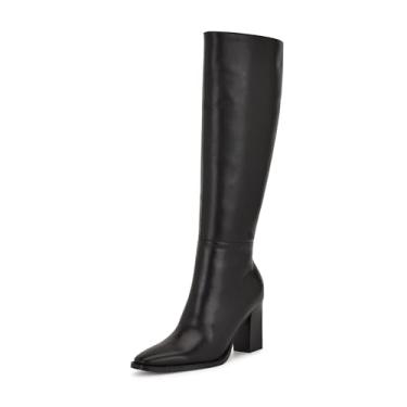 Imagem de Nine West Bota de cano alto feminina Zazz, Couro preto 002, 40