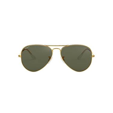 Imagem de Óculos de sol Ray-Ban RB3025 Classic Aviator, dourado/verde polarizado, 62 mm