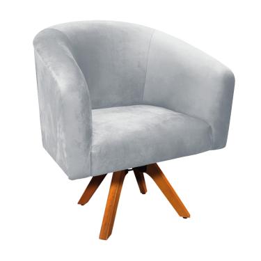Imagem de Poltrona Decorativa Giratória MM30 Stella Suede Cinza D03 - D'Rossi