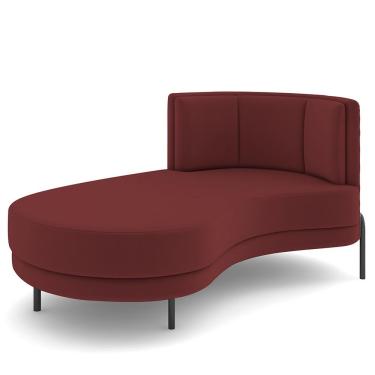 Imagem de Sofá Chaise Longue Sala de Estar Living Lucca Esquerdo D02 Veludo Marsala C-278 - Lyam Decor