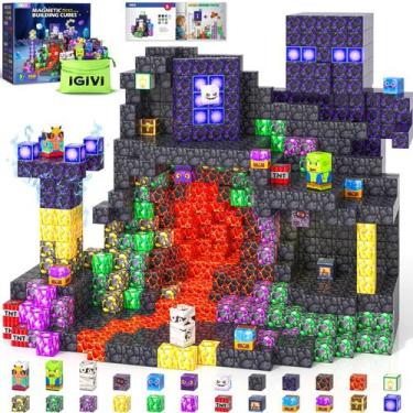 Imagem de Bloques Magnéticos de Construcción IGIVI 100PCS Juguete STEM para Niño