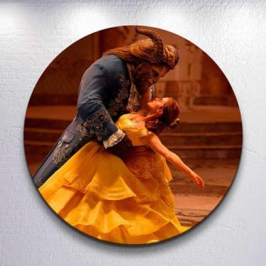 Imagem de Decoração infantil festa com painel redondo capa Fera princesa Bela ta