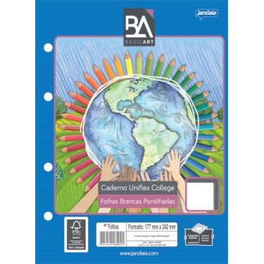 Imagem de Refil para Caderno Argolado/Fichário College 80 folhas Pontilhadas Brancas Basic Art - Jandaia
