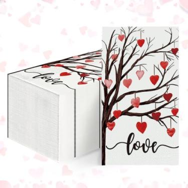 Imagem de Horaldaily 50 guardanapos decorativos de papel descartável para convidados, árvore do amor, toalha de mão para festa, almoço, jantar, cozinha, banheiro