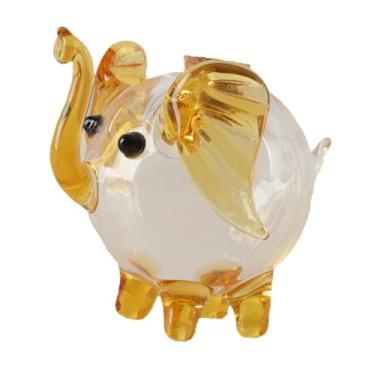 Imagem de Generic Cofrinho de vidro, lindo elefante, organizador, decoração, recipiente, pote de economia, coleção para mesa, feriado, quarto, berçário, com Rolha