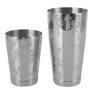 Imagem de Coqueteleira MUNEFE de aço inoxidável, coqueteleira gravada, coqueteleira para bares familiares ou várias ocasiões profissionais (Bottomed)