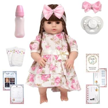 Imagem de Boneca Bebê Reborn Realista 100% Silicone Linda com 13 Itens