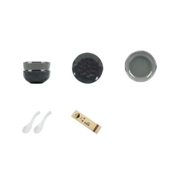 Imagem de Pratos de cor sólida de cerâmica sob o esmalte doméstico requintado resistência a altas temperaturas – 2 pessoas conjunto de 8 [caixa]