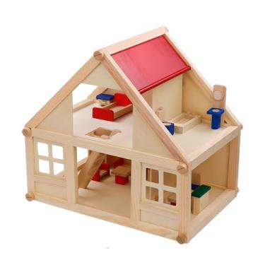 Imagem de Casa de Boneca de Madeira TL-HT105 Móveis Modernos Kit Diy Brinquedo Educacional de Montar Unissex para Crianças de 2 a 7 Anos Brincar e Desenvolver