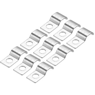 Imagem de 30 tiras de tubo, alça de suporte de tubo de aço inoxidável 304 adequada para tubo de 5/16 polegadas (8 mm) clipe de tensão com 1 orifício de 4 mm de altura para tubos contínuos EMT conduíte ou