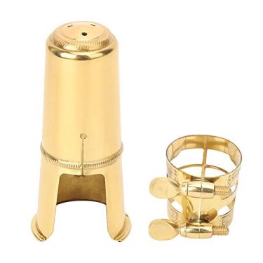 Imagem de Cryfokt Capa e Clipe de Bocal de Saxofone Tenor Dourado de, Conjunto de Substituição Durável para Músicos