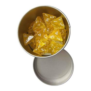 Imagem de Generic Conjunto de 25 Dados Poliédricos de Acrílico com Estojo para Armazenamento, Ideal para Lembrancinhas de Festa, Jogos de Tabuleiro E Jogos de Matemátic, Amarelo