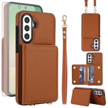 Imagem de Asuwish Capa de celular para Samsung Galaxy A17/A26 5G carteira celular com protetor de tela de vidro temperado alça transversal de pulso com bloqueio RFID suporte para cartão de crédito A 17 26 17A