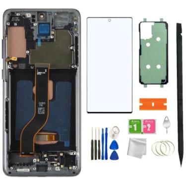 Imagem de Tela OLED macia para Samsung Galaxy S20 Plus 5G de 6,7 polegadas G986B G986U Substituição para Samsung S20+ Tela LCD Touch Digitalizador + Ferramentas (cinza)