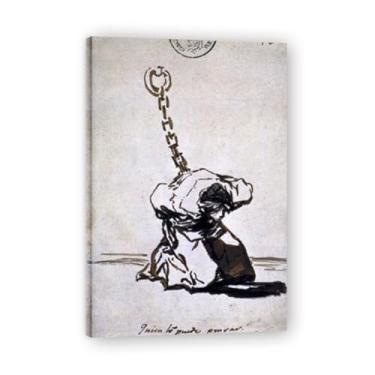 Imagem de Who Can Think Of ItFrancisco De Goya Impressão em tela romântica espanhola - Obra-prima do influente pintor romântico 69,8 x 104,9 cm emoldurado