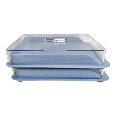 Imagem de Kit 02 Porta Frios Organizador Geladeira Acrílico E Plástico - Azzu