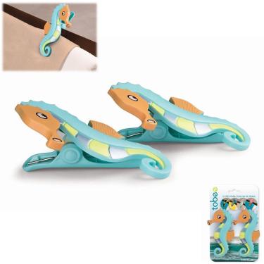 Imagem de Kit 2 Prendedores de Toalha Modelo Cavalo Marinho Para Cadeira de Praia - 3105 Tobee