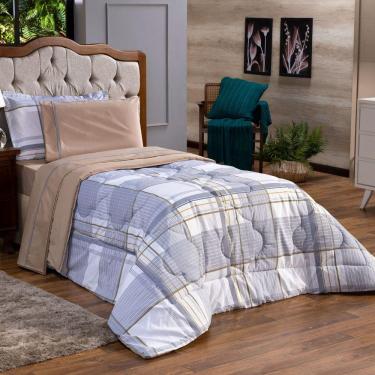 Imagem de Kit Edredom Solteiro 02 Peças Dupla Face Percal 200 Fios