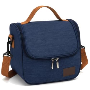 Imagem de Bolsa Térmica Lancheira para Refeições, Alça de Ombro Ajustável, Design Premium, Disponível em Preto, Azul e Cinza (Azul)