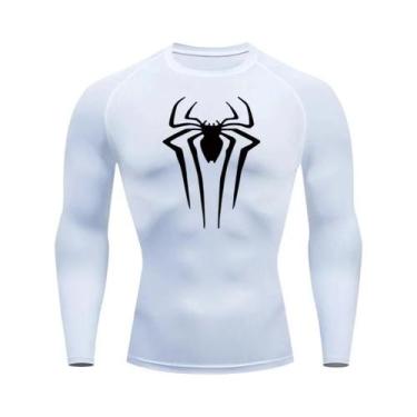 Imagem de Camiseta De Compressão De Manga Longa Com Estampa De Aranha Para Homen