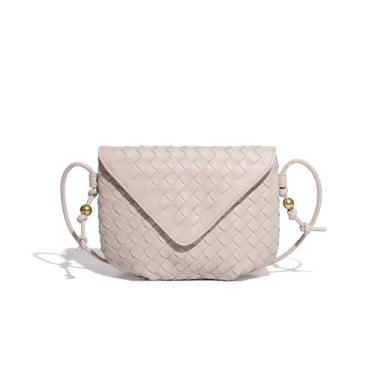 Imagem de Waiyqju Bolsa feminina de luxo de tecido pequeno, bolsa de ombro portátil ajustável para viagem diária para reduzir a idade, 11# Off-white