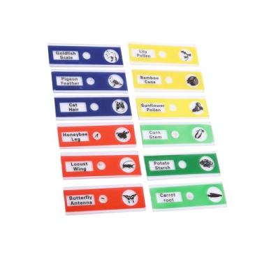 Imagem de Generic Corrediças de Microscópio Em Branco, Tipo Profissional de Plástico de Corrediças de Lanterna Mágica Etiquetas Coloridas para a Escola para Aprender (Misturar cores)