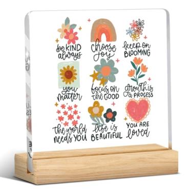 Imagem de Decoração de saúde mental, decoração de escritório de terapia, presentes de escritório de terapeutas para mulheres, placa de acrílico com decoração de mesa de escritório de conselheiro escolar de