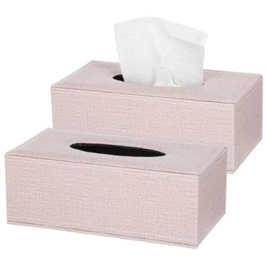 Imagem de Capas grandes retangulares de linho de couro, conjunto de 2, 24 x 12 x 9 cm, à prova d'água para casa, escritório, carro