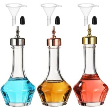 Imagem de LUMINFLY Pacote com 3 garrafas Dasher para Bitters, 50 ml, com tampas e funis, bartender para mixologia