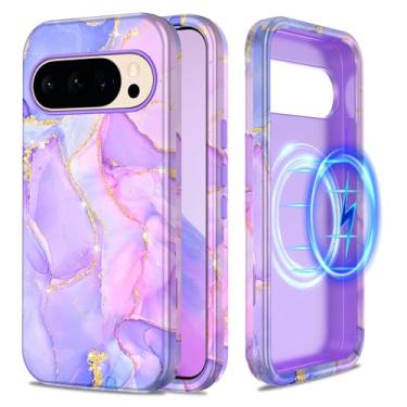Imagem de Casetego Capa para Google Pixel 10/10 Pro, compatível com MagSafe,[Teste de queda de grau militar] Capa fina à prova de choque para mulheres e meninas para Google Pixel 10/10 Pro, roxo claro