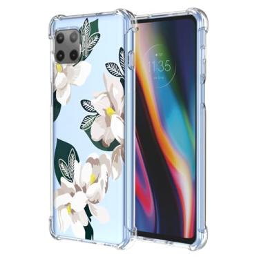 Imagem de WEIOUHR Capa para Moto G 5G Plus Moto One 5Gphone, design de flor branca de TPU macio, à prova de choque, resistente a arranhões, leve, para Motorola G 5G Plus (Magnólia)