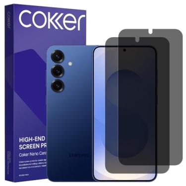 Imagem de COKER Pacote com 2 protetores de tela de privacidade para Galaxy S25 Plus, antiespião, dureza 9H, à prova de estilhaçamento, antiarranhões, impressões digitais, sensível ao toque, filme PET, filtro de