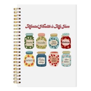 Imagem de LADOCK Caderno espiral fofo de conscientização sobre saúde mental, presentes de psicólogos escolares, diário de terapia para assistentes sociais de terapeutas, conselheiros, diário inspirador de