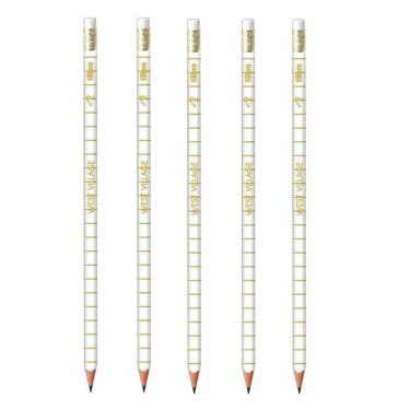 Imagem de Lápis de Escrever West Village Branco com Borracha 5 Unidades - Tilibra