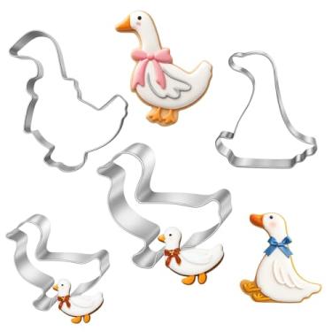 Imagem de Conjunto de 4 peças de cortador de biscoito de pato e cortador de biscoito de ganso de aço inoxidável - o melhor cortador de biscoito para padeiro