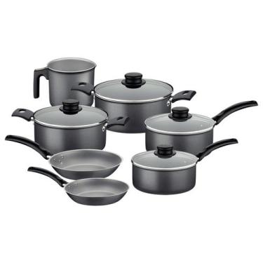 Imagem de Jogo de Panelas Tramontina Turim Antiaderente Starflon Max Chumbo 7 Pe