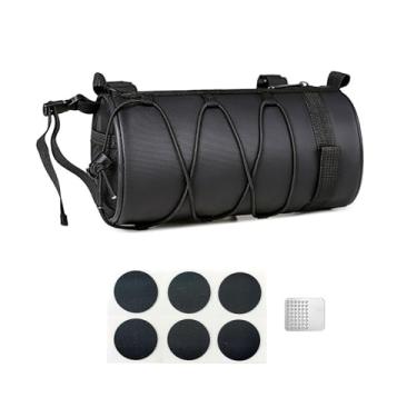 Imagem de Bolsa para guidão de bicicleta, bolsa frontal com zíper e alça de ombro, bolsa de rolo para guidão de bicicleta, bolsa frontal de bicicleta com alças removíveis para ciclismo, alça transversal ou