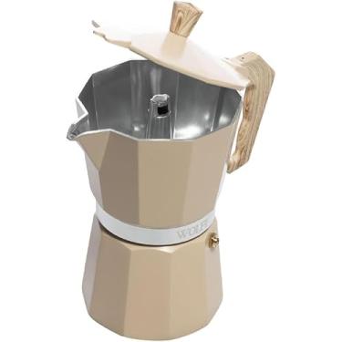 Imagem de Cafeteira Italiana 6 Doses 300ml Alumínio Bege Fosca com Cabo Resistente